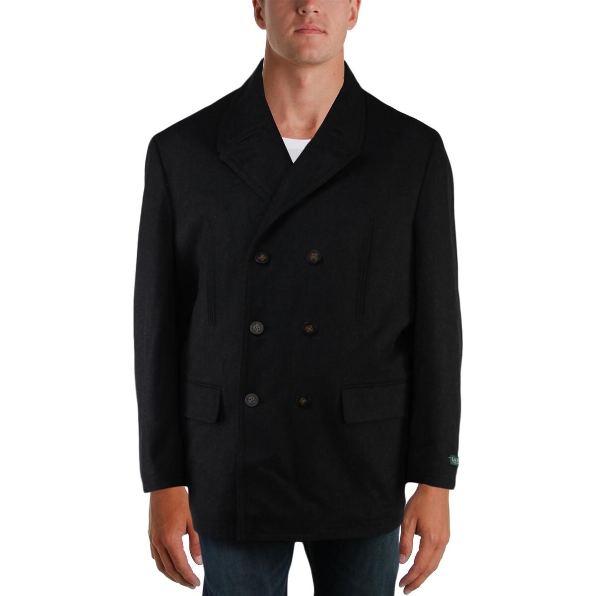 Shop Lauren Ralph Lauren Mens Pea Coat Winter Wool 58r Free