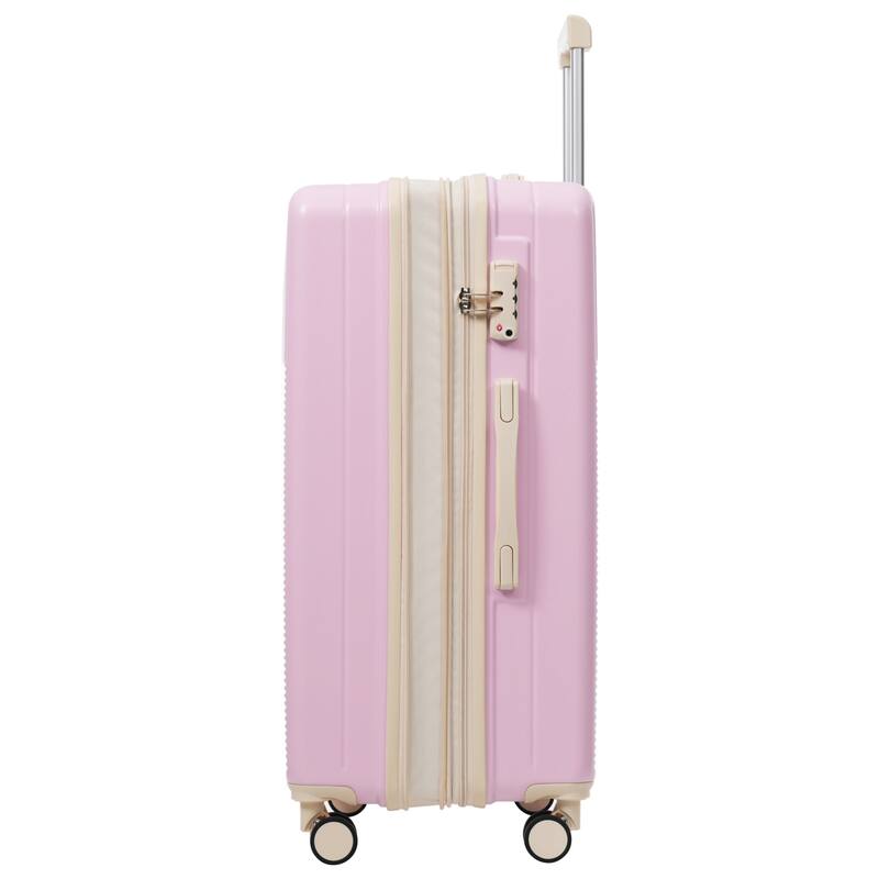 Luggage Sets 5 Piece with Half-opening, Hardside Carry On Suitcase Set with Double Spinner Wheel, with USB Port,TSA Locks