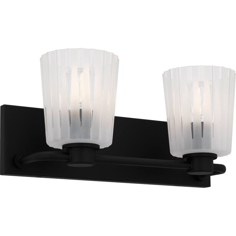 Gray 2-Light Matte Black Bath Light