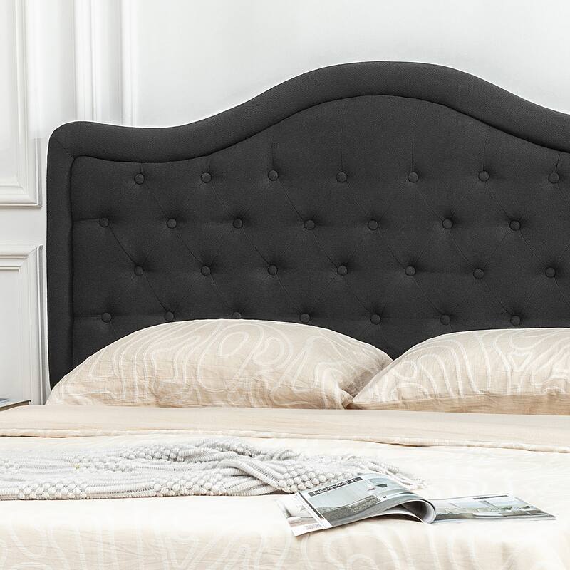 Adeco Queen-Sized Headboard with Adjustable Metal Legs