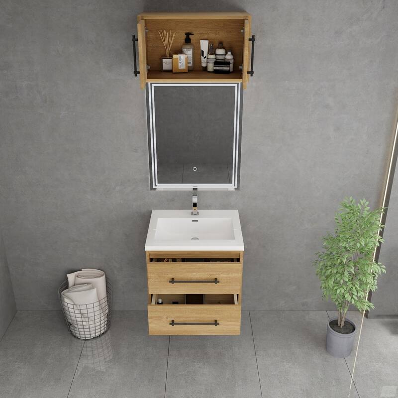 Victoria 24'' Wall-Mounted Vanity Set with Motion Sensor LED light Top Cabinet