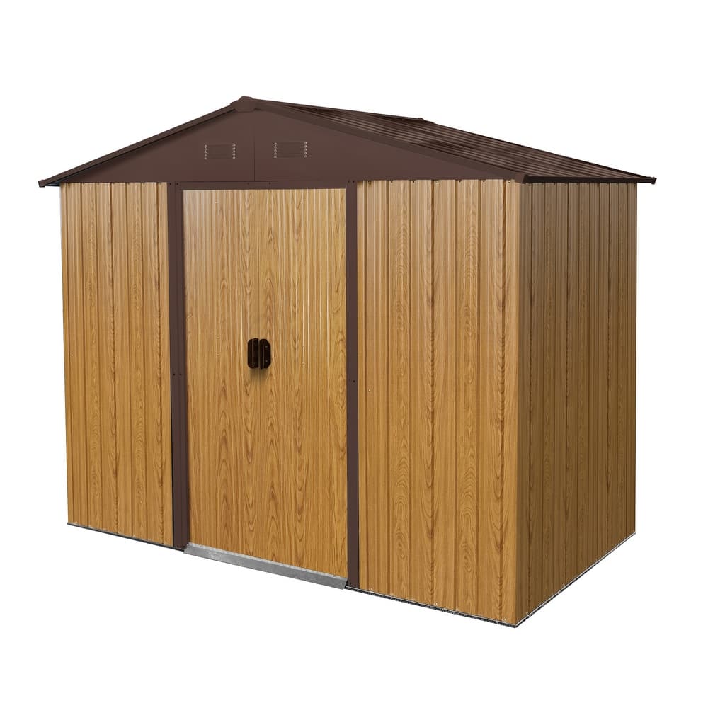 Waterproof Garden Shed Tool Shed Pet Shed Rust-resistant Metal Storage Shed with Lockable Sliding Door