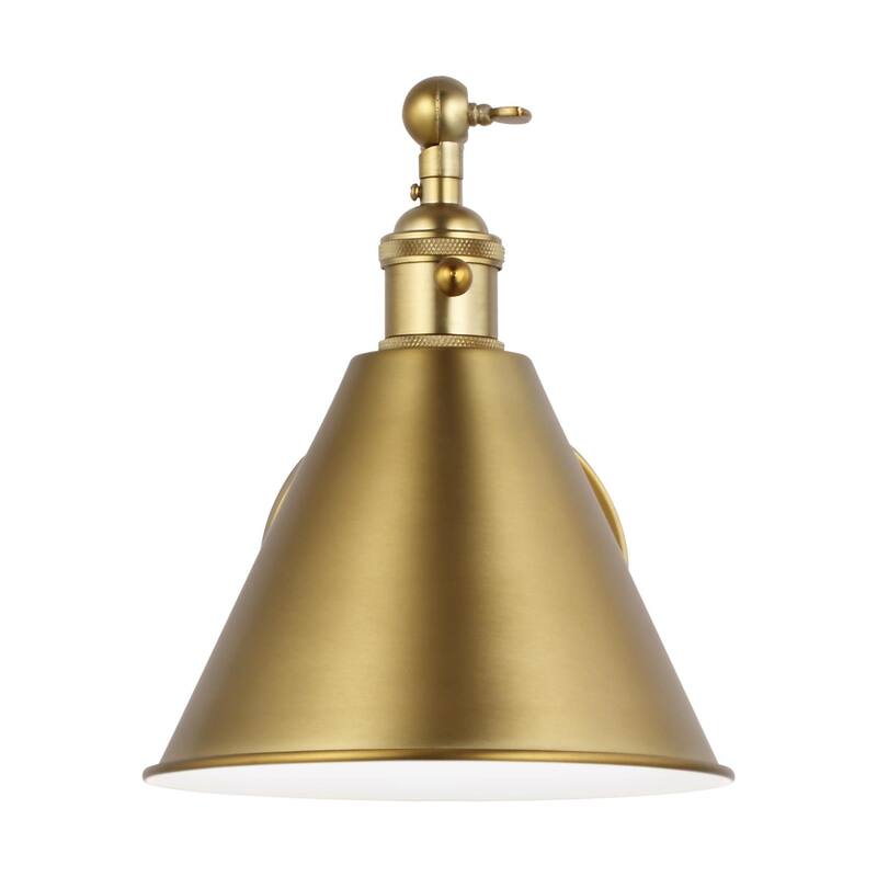 Bellevue Aube 11" Tall Bathroom Sconce - Satin Brass