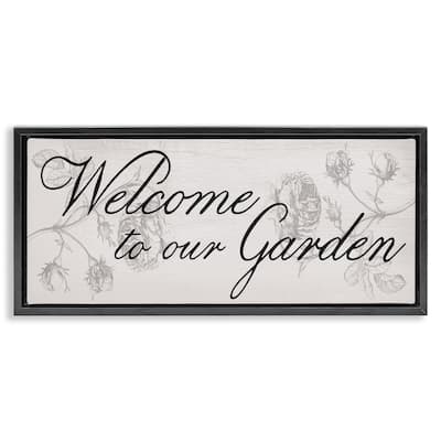 Stupell Vintage Welcome To The Garden Framed Floater Canvas Wall Art Design By Lil' Rue