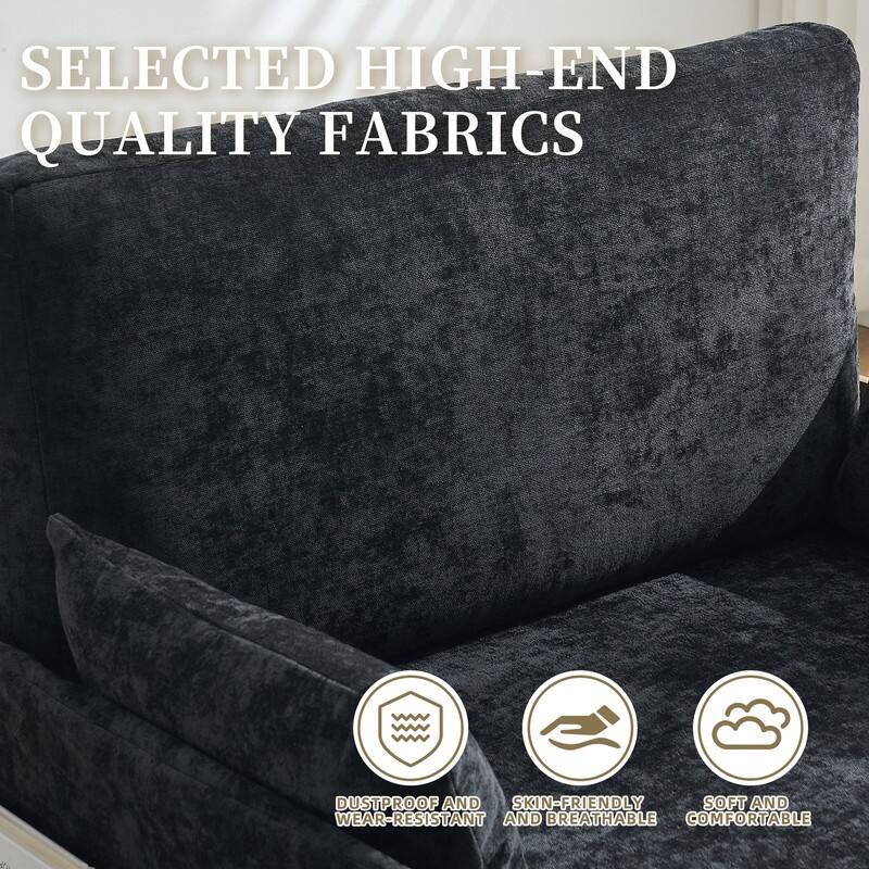 37.01" Foldable Sofa Bed Recliner, 3-in-1 Convertible Sleeper