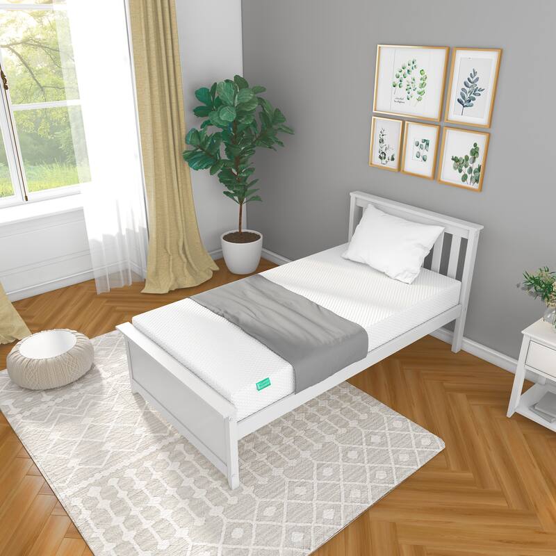 Max and Lily 2 x 8" Memory Foam Mattress Twin - Medium - White - Twin