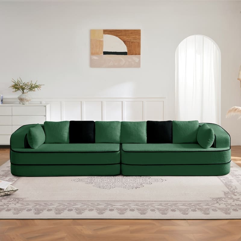 4-Seat Teddy Modular Boneless Sectional Sofa with Non-Slip Bottom for Living Room