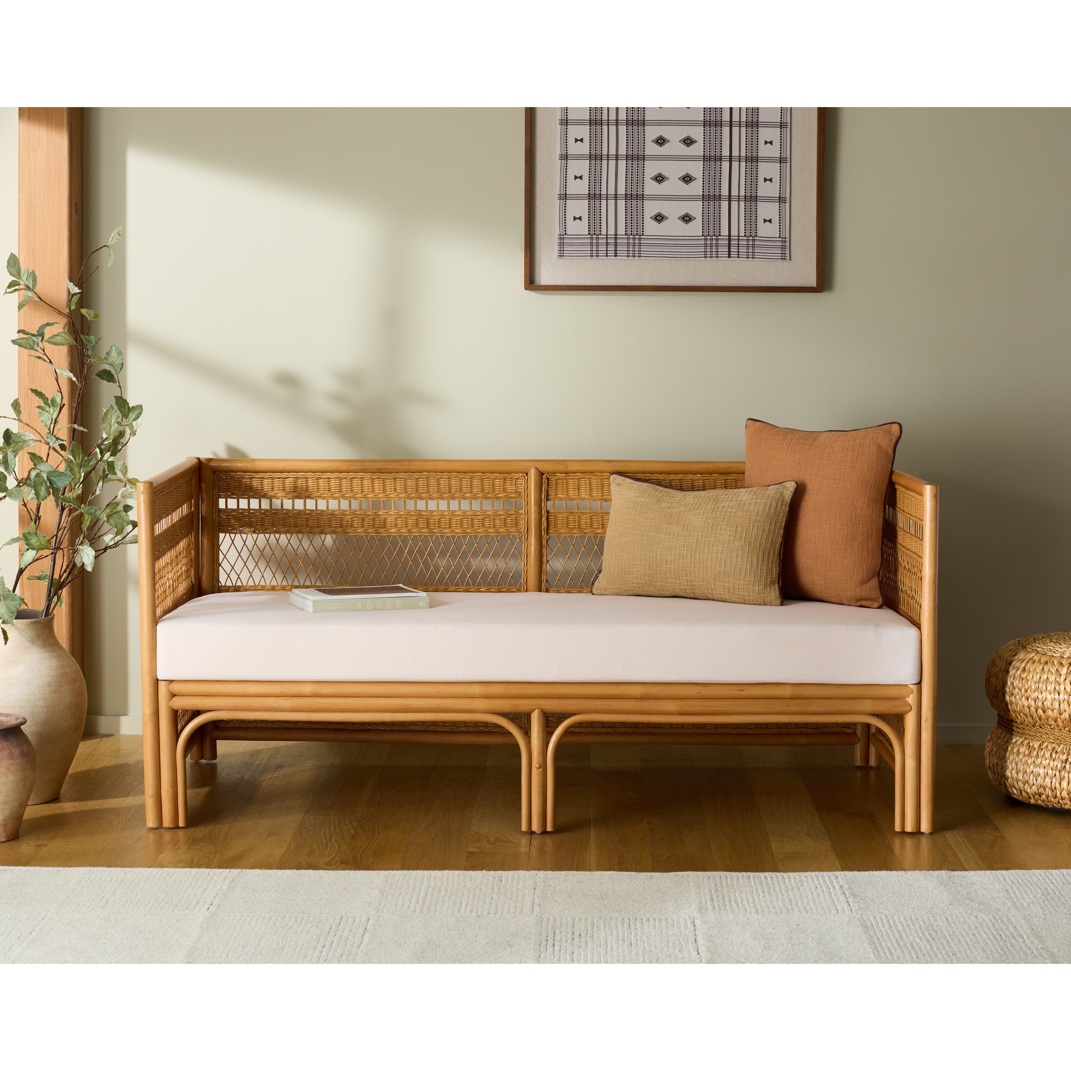 SAFAVIEH Couture Shawnee Rattan Loveseat - 68"W x 27"D x 30"H
