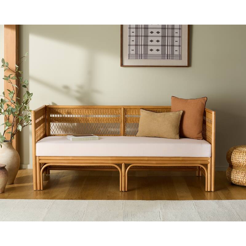 SAFAVIEH Couture Shawnee Rattan Loveseat - 68"W x 27"D x 30"H