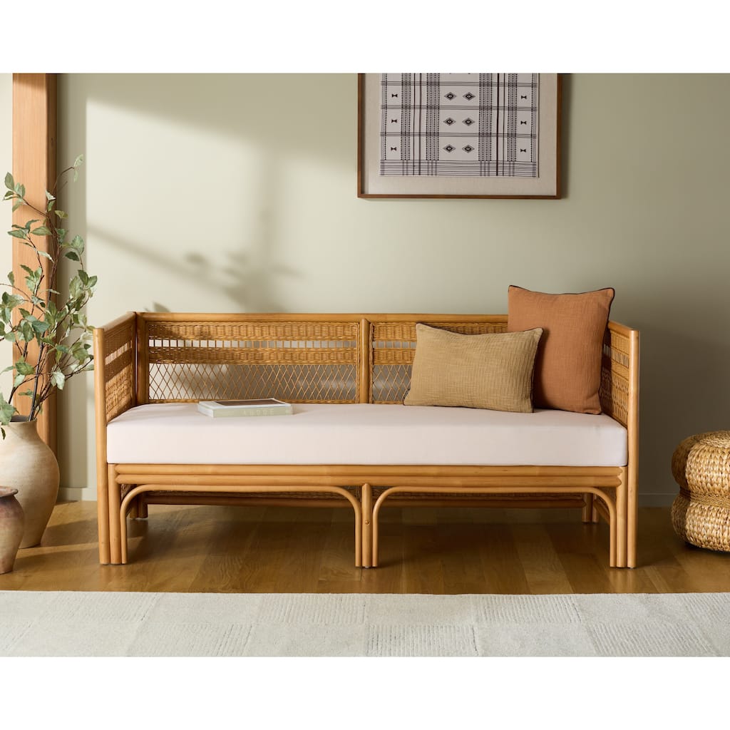 SAFAVIEH Couture Shawnee Rattan Loveseat - 68"W x 27"D x 30"H