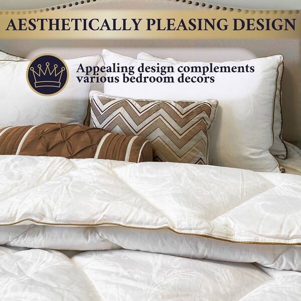 Royal Therapy Comforter, White Comforter Duvet Insert, Down Alternative Blanket Comforter