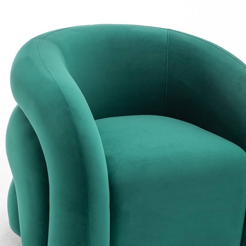 SEYNAR Modern Glam Velvet 360 Degree Swivel Accent Armchair with Tufted Back Set of 2