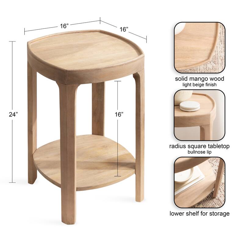 Kate and Laurel Tierney Square Side Table