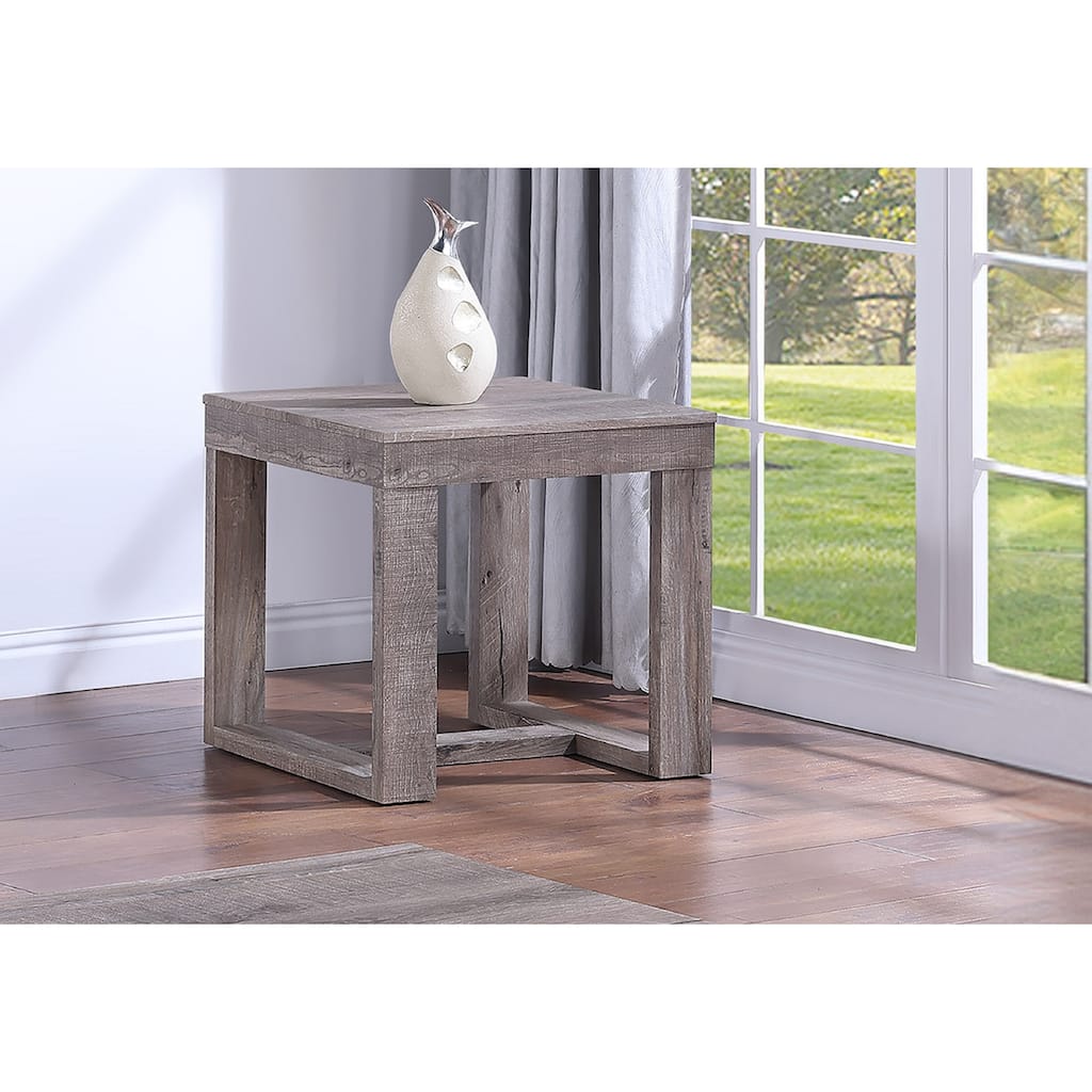 1pc Contemporary End Table Rustic Tan Finish Living Room Wooden Furniture
