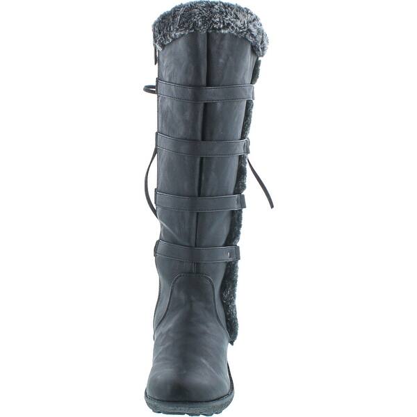Shop Forever Aura 42 Womens Back Lace Up Knee High Boots Winter