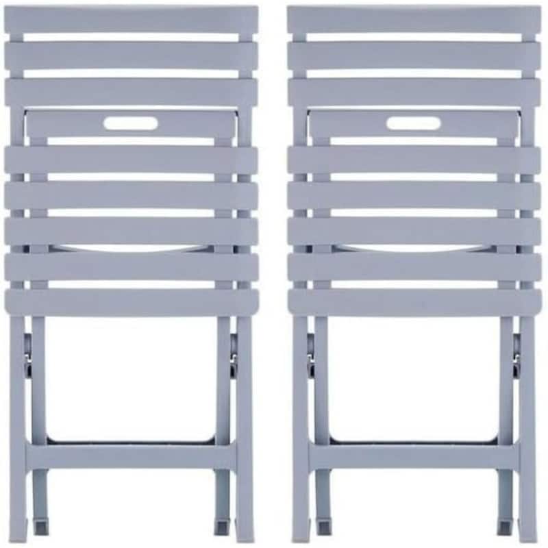 Outdoor Folding Chair Set of 2 Space-Saving UV Resistant Patio Seating