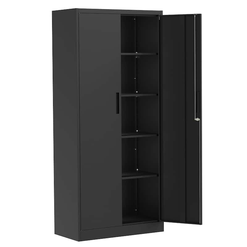 Steel Freestanding Garage Cabinet - Black