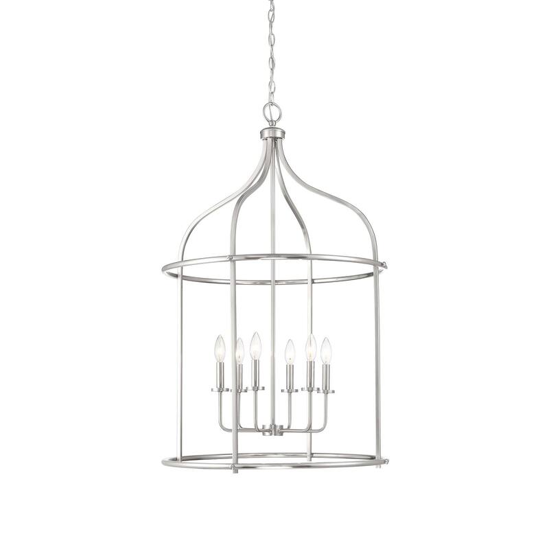 Savoy House 3-7388-6 Brookstone 6 Light 26" Wide Taper Candle Pendant - Satin Nickel