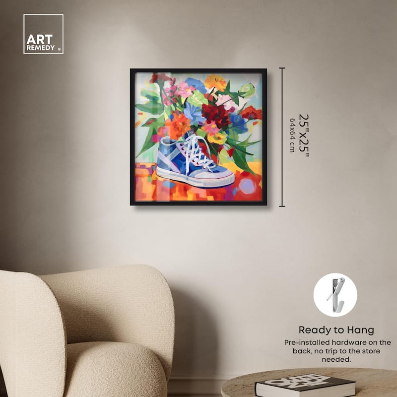 Colorful Sneaker Bouquet Shadowbox by Art Remedy