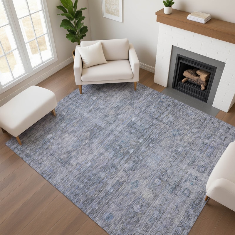 Premium Washable Super Soft Vintage Traditional Mayfield Rug - Blue - 3' x 5'