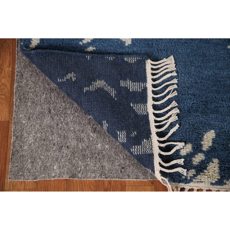 Abstract Moroccan Indian Area Rug Hand-Knotted Wool Carpet - 4'11"x 7'9"