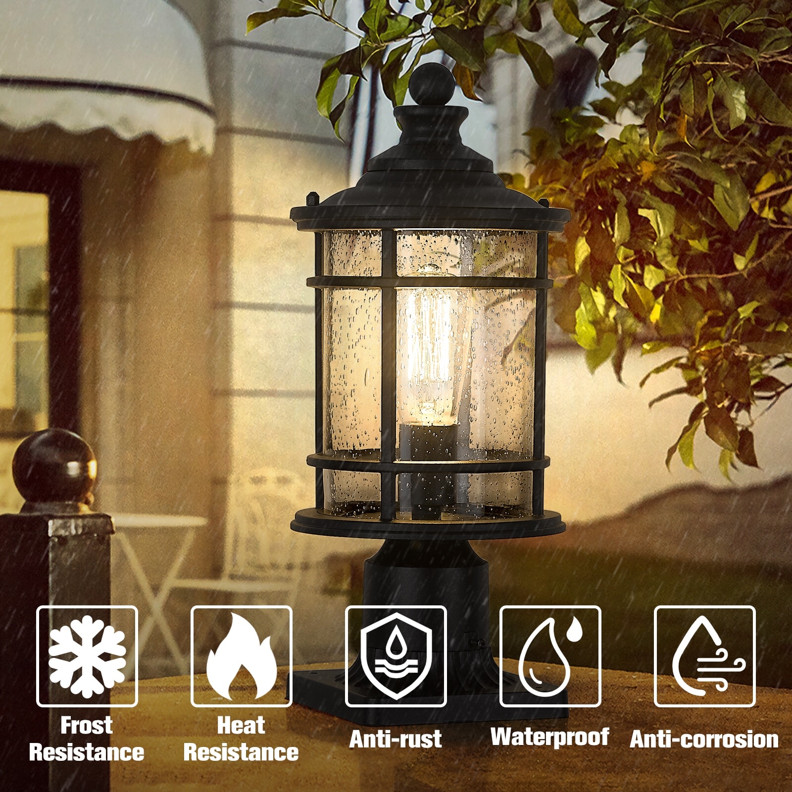 Outdoor Post Light Fixtures 15 Inch Farmhouse Modern Lamp Post