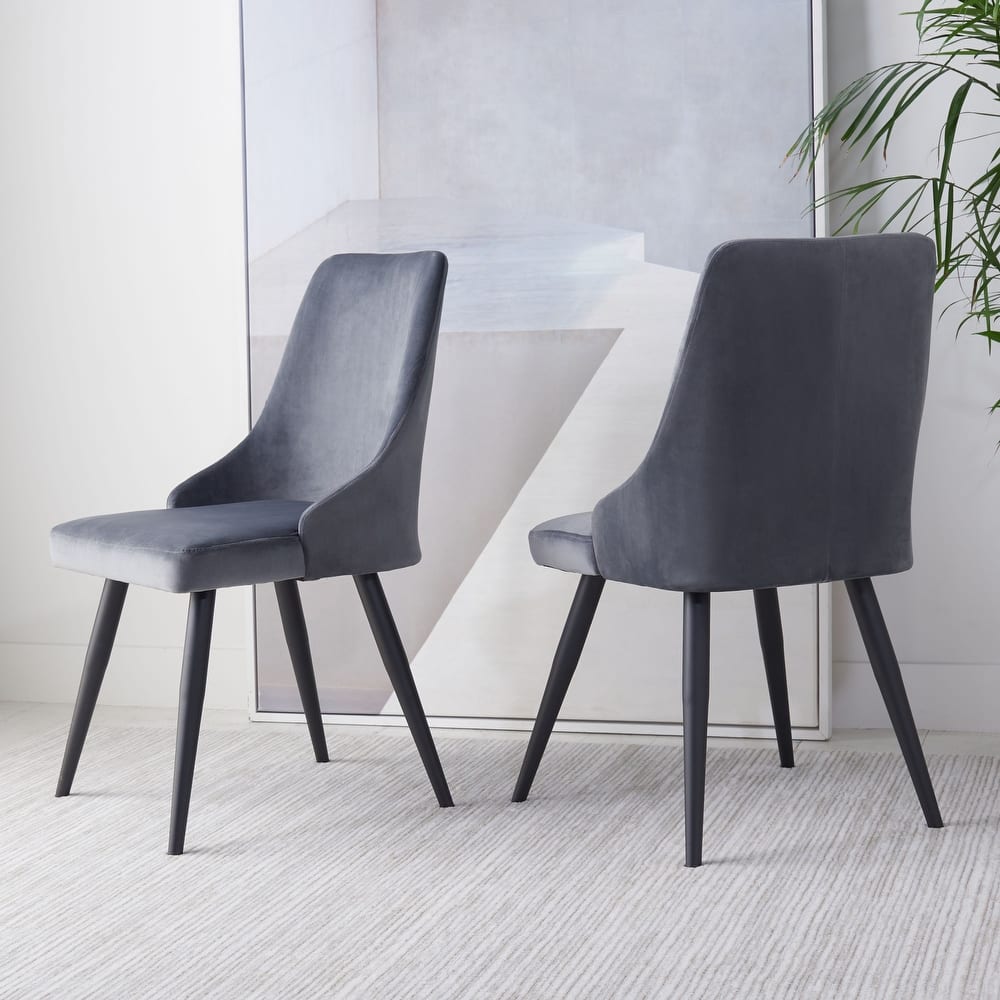 SAFAVIEH Jetta Modern Velvet Dining Room Chair (Set of 2) - 22.2" W x 18.8" L x 34.3" H - 22Wx19Dx34H