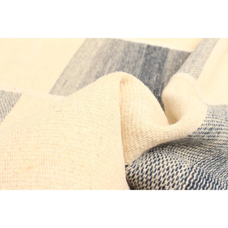 ECARPETGALLERY Flat-Weave Ankara FW Cream Wool Kilim - 4'6 x 6'7