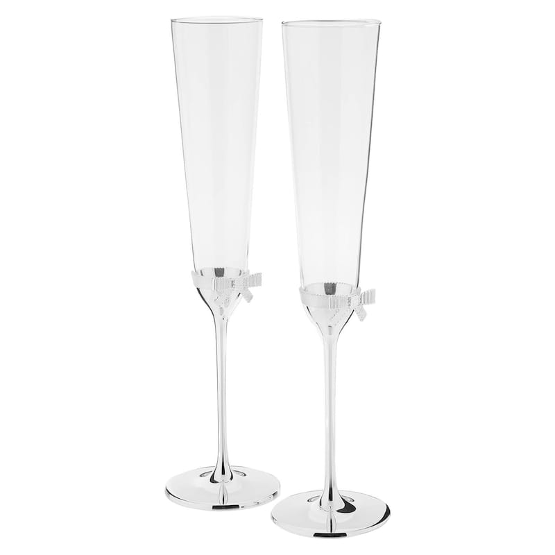 Kate Spade New York Grace Avenue Champagne Toasting Flute, 2-Piece, Clear