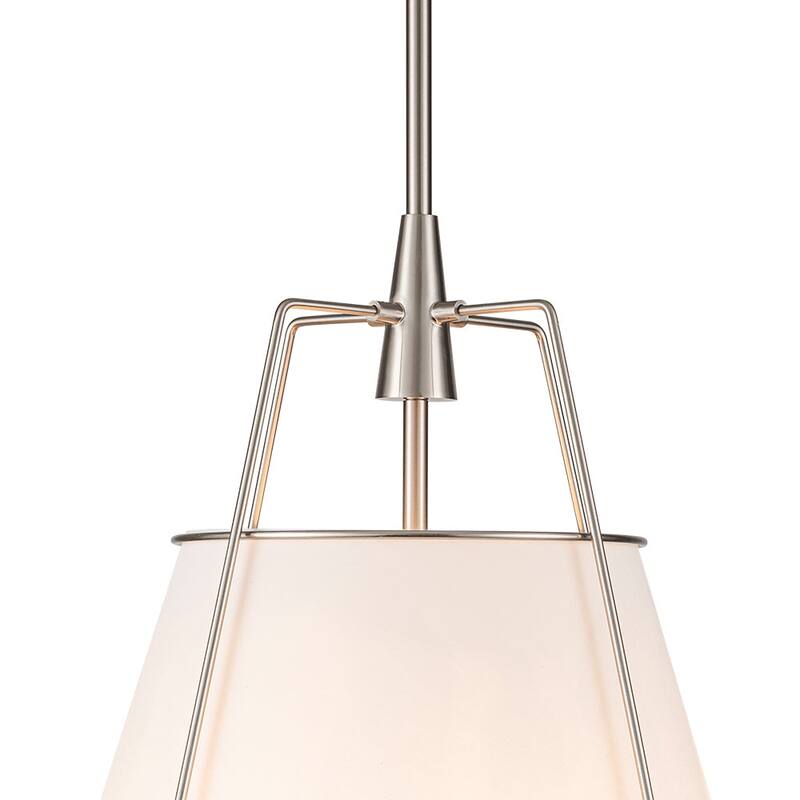 Mid Century 4-Light Conical Fabric Shade Lantern Pendant Ambient Light