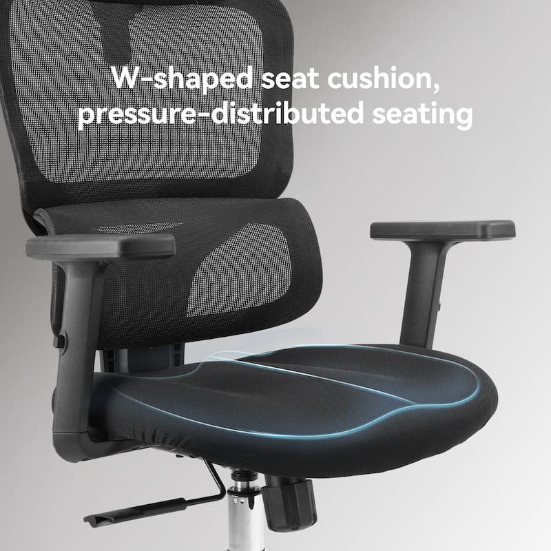 SIHOO M56C Office Chair, Stylish Desk Chair with Big Seat, Black - N/A