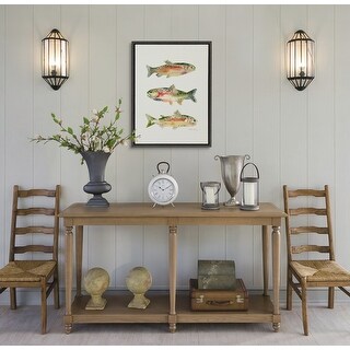 Kate and Laurel Sylvie Rainbow Trout Framed Canvas by Cathy Zhang