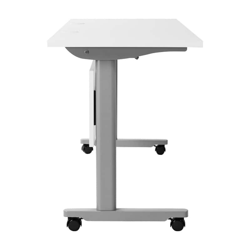 Commercial Nesting Flip Training Table with Steel Frame and T-Legs - 23.5"W x 72"D x 30"H
