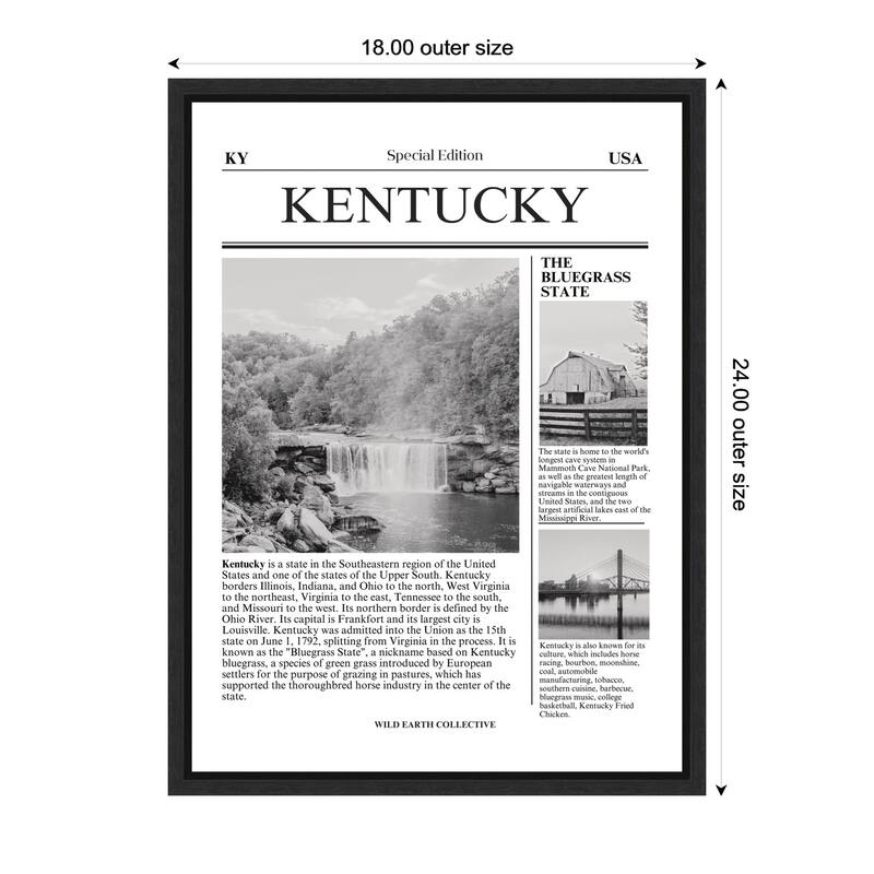 Kate and Laurel Kentucky Article by Megan Ryan Framed Canvas Wall Art Print