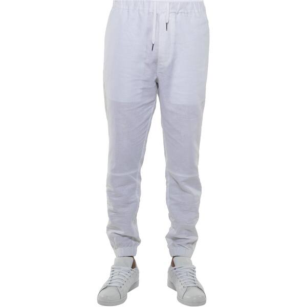 Shop Sean John Mens Solid Casual Jogger Pants White Xxx Large