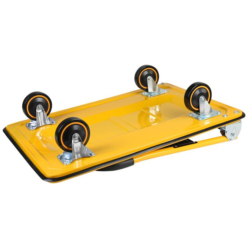 Platform Hand Truck Large Foldable Dolly Cart 360 Degree Swivel Wheels - Weight Capacity:660lbs