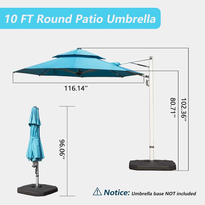 Round Cantilever Umbrella with Center Pole, (Base Not Included)