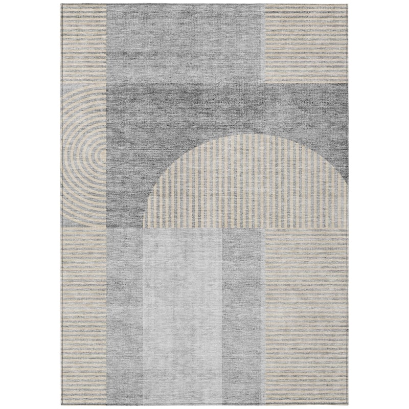 HomeRoots Geometric Transitional Rectangle Outdoor Rug