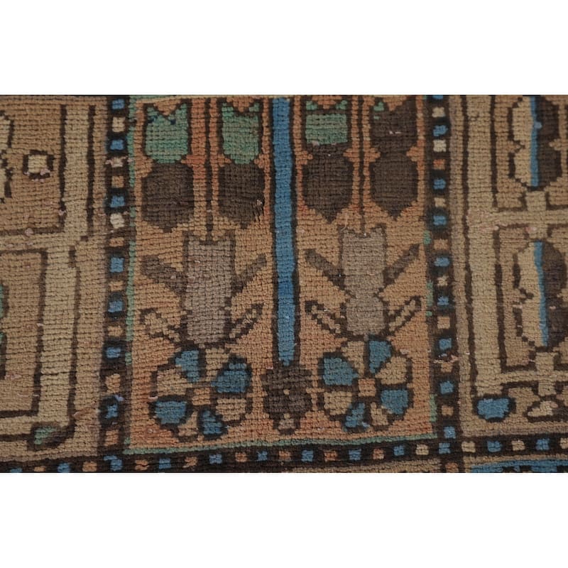 Garden Design Bakhtiari Persian Vintage Rug Handmade Blue Wool Carpet - 6'11"x 10'2"