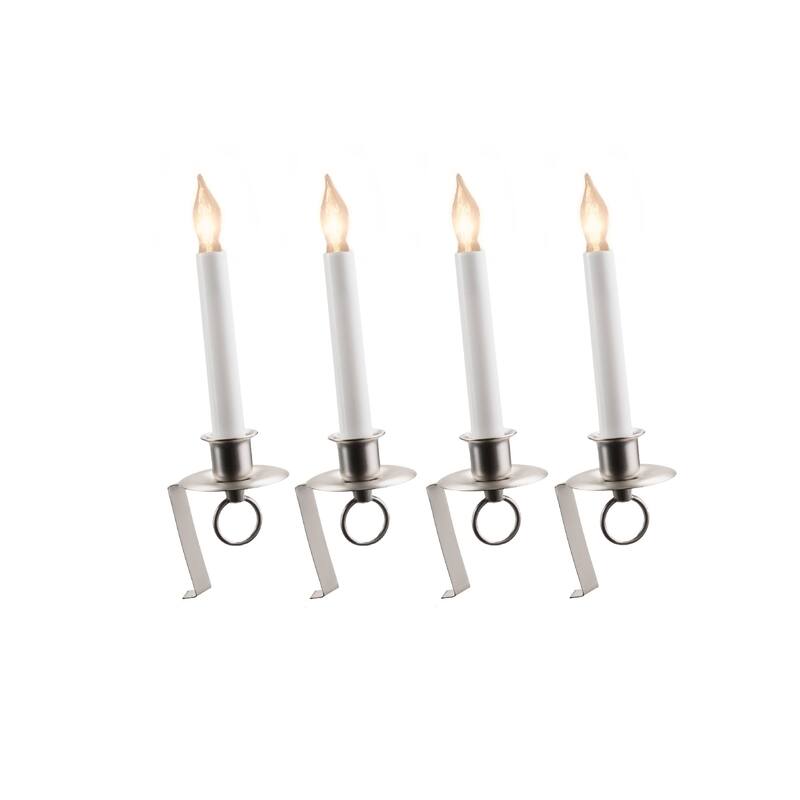 LED Window Candles with Wall Bracket and Sensor - 12" - Set of 4
