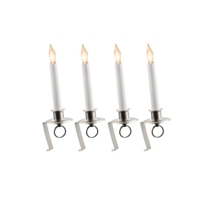 LED Window Candles with Wall Bracket and Sensor - 12" - Set of 4