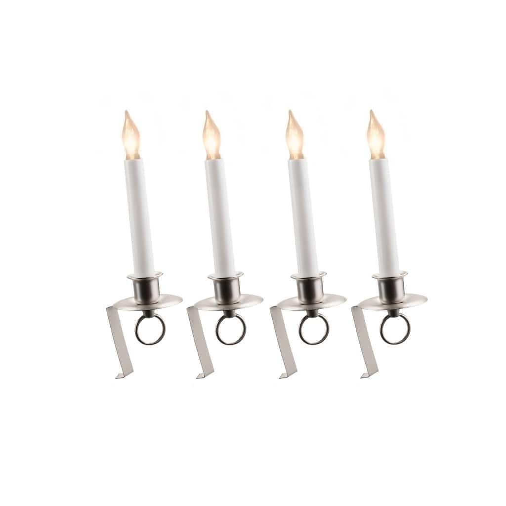 LED Window Candles with Wall Bracket and Sensor - 12" - Set of 4