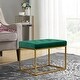 preview thumbnail 53 of 74, Upholstered Tufted Velvet Ottoman, Modern End of Bed Bench with Golden Metal Frame, Entryway Footrest Stool Green