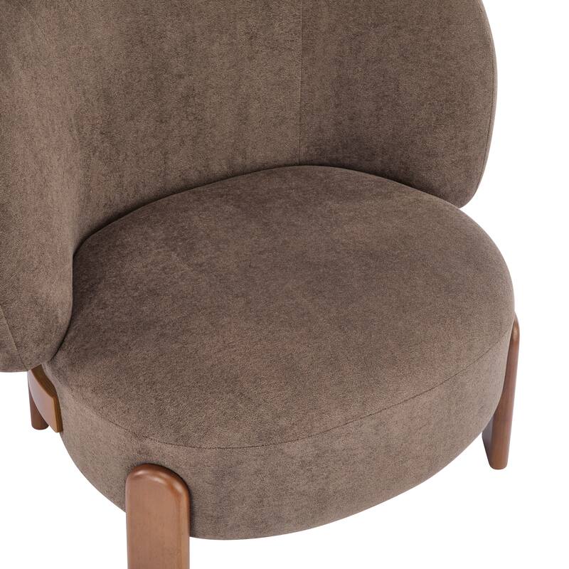 Dark Brown Side Chair Lounge Chair Leisure Chair Accent Chair with Wood Legs, Rustic Coffee Chair Corner Chair