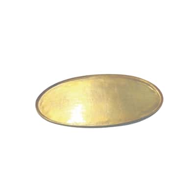 Lg. Cast Aluminum Oval Tray Antique Brass 38.6" - ANTIQUE BRASS