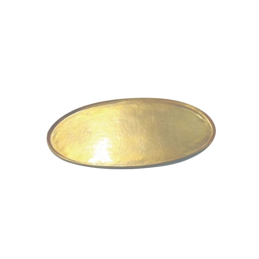 Lg. Cast Aluminum Oval Tray Antique Brass 38.6" - ANTIQUE BRASS