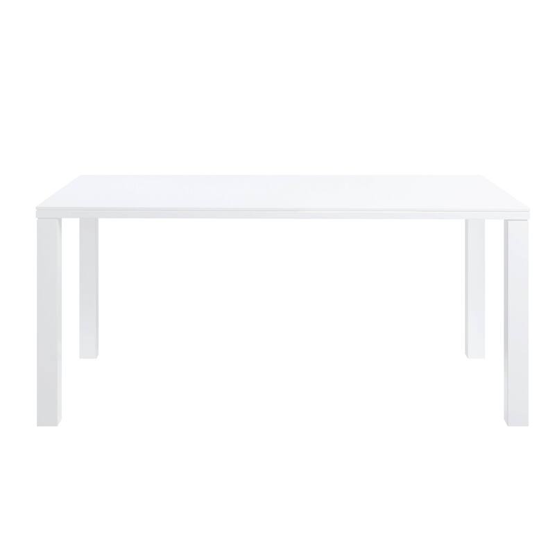 Rectangular Wood Dining Table in High Gloss White Finish