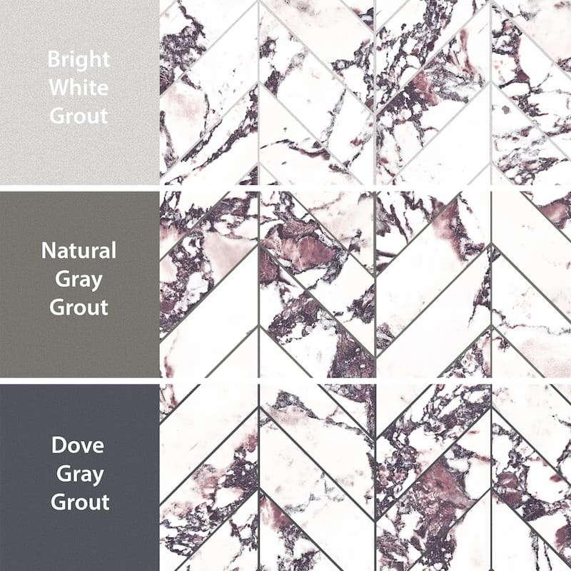 Merola Tile Touche Chevron Rubis 11-3/4" x 12-1/4" Porcelain Mosaic Floor and Wall Tile - (1 Tile)