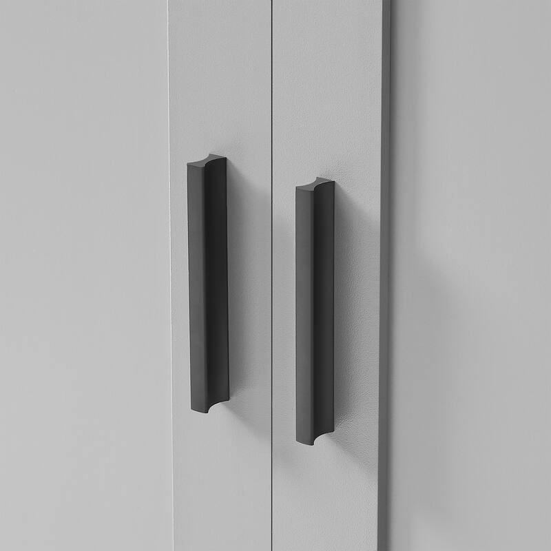 Modern Bathroom Storage Cabinet with Adjustable Shelves and Anti-Tip, Freestanding Floor Cabinet with Double Doors