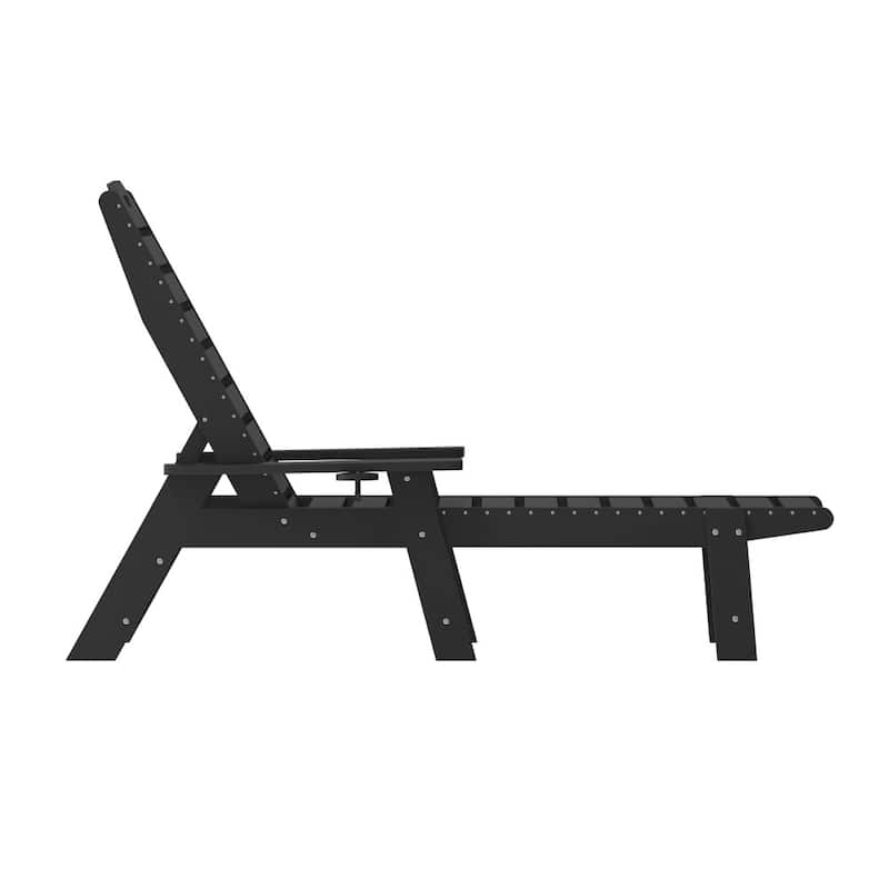 3pc Commercial Indoor/Outdoor Adirondack Set with 2 Loungers, Side Table
